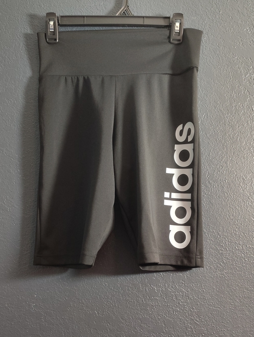 adidas Black Bike Aeroready Shorts with White Vertical Logo